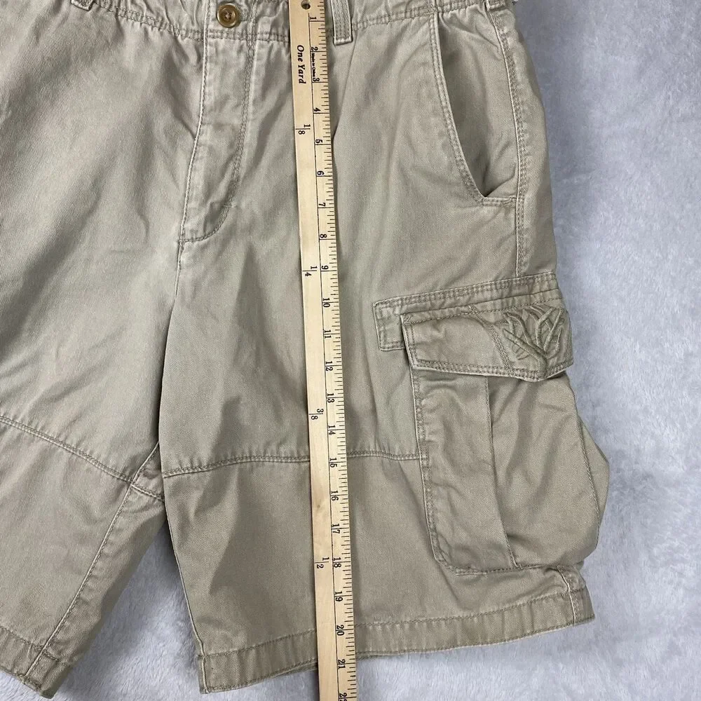 Timberland Cargo Shorts Mens 36 Khaki 100% Cotton Pockets Utility Outdoor Hiking